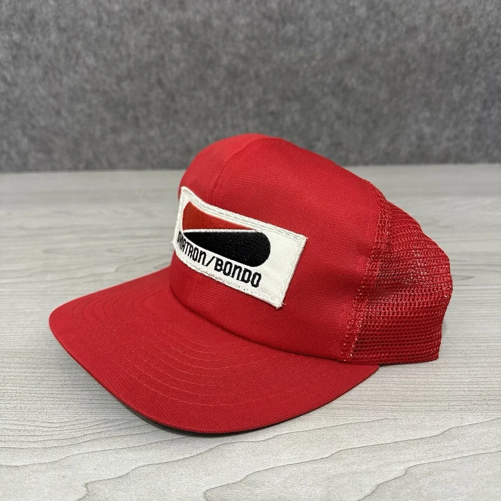 Vintage 80s‎ Dynatron Bondo Men's Trucker Hat Red Mesh Snapback